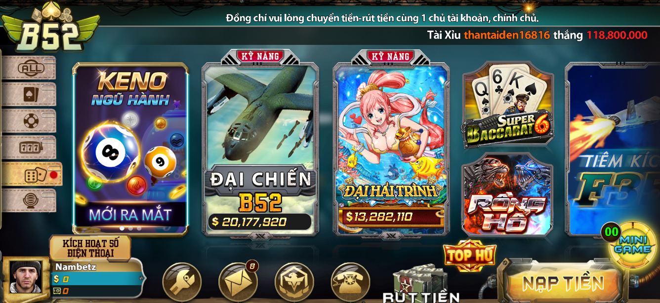 trò chơi tại b52